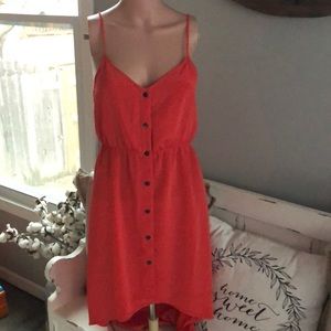Orange/red hi-low dress size small